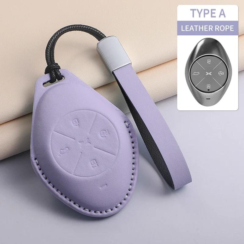 PU Leather Car Key Case Cover Fob For Xiaopeng Xpeng P5 P7 G3 G6 G9 G3i 2021 2022 Car Smart Keychain Protector Shell Accessories