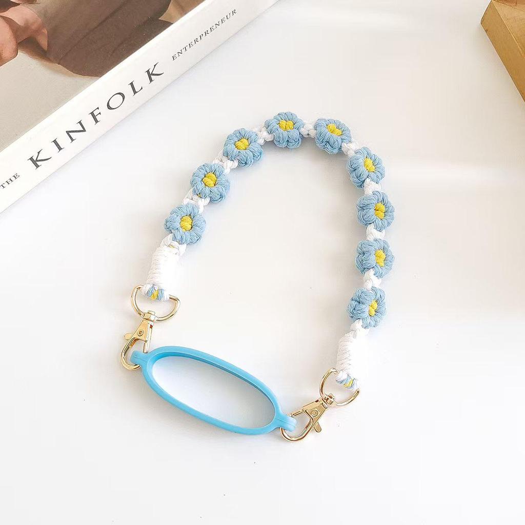 Handmade Daisy Woven Water Bottle Lanyard Strap