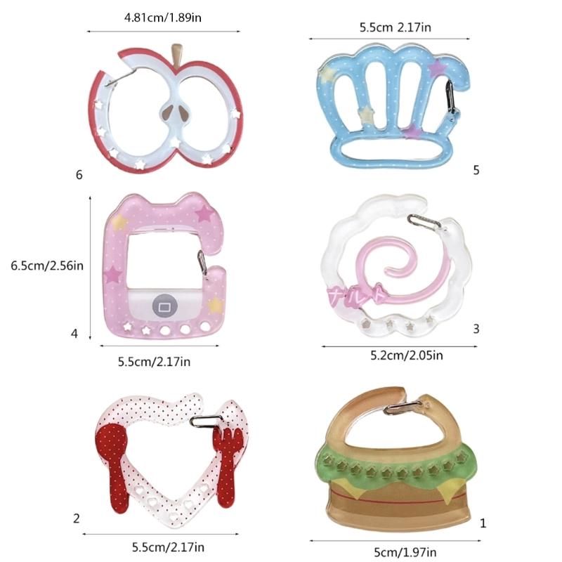 Carabiner Clip for Keys and Small Items Acrylic Pendant for Backpack Handbook Decoration Ita Bag Buckle Accessory