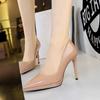 Fashion Banquet Women's Shoes with Fine Heels, Patent Leather, Shallow Mouth, Pointed Toe, Super High Heels, Waterproof Platform Shoes