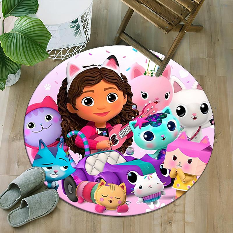1pc Gaby's Bubble House1 Print Round Carpet Chair Round Carpet Suitable for Bedroom Living Room Home Decorative Carpet