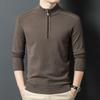 FengXun Men's Solid Color Mock Neck Zipper Knit Sweater