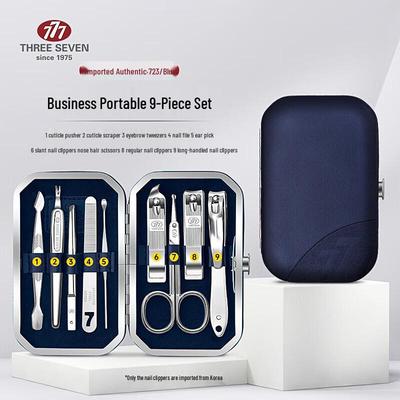 777 Anti-Splash 9-Piece Carbon Steel Nail Clipper & Grooming Set