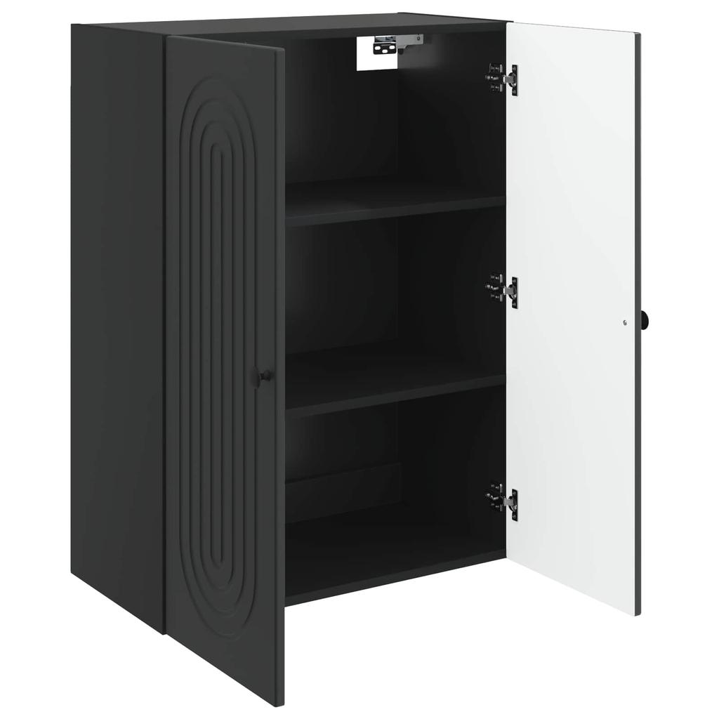 Wall Mounted Cabinet Black 66 x 34.5 x 90 cm Engineered Wood