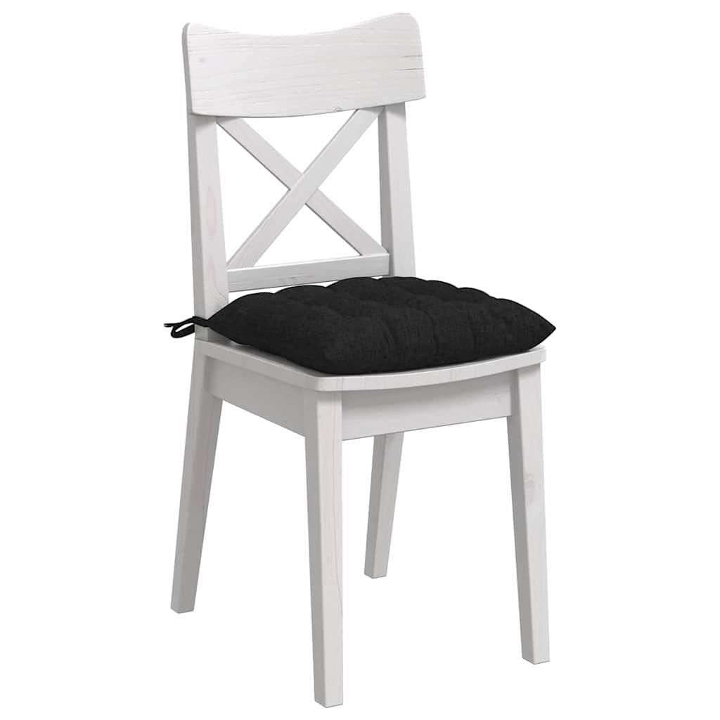 Seat Cushions 4 Pcs Black 40 X 40 X 6 Cm Fabric