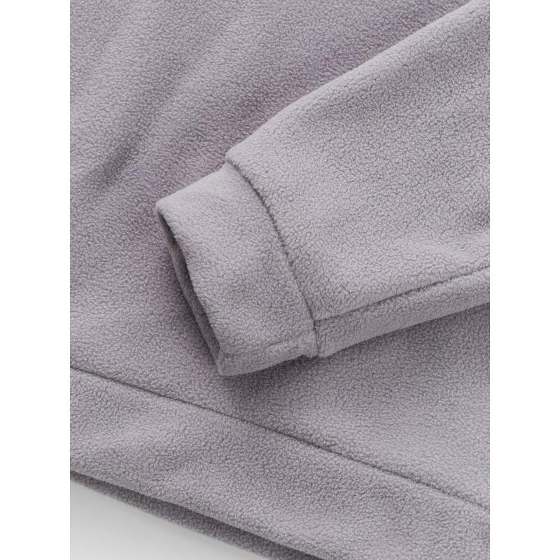 Men's Double-Sided Fleece Half-Zip Turn-Down Collar Casual Sweatshirt Jacket.