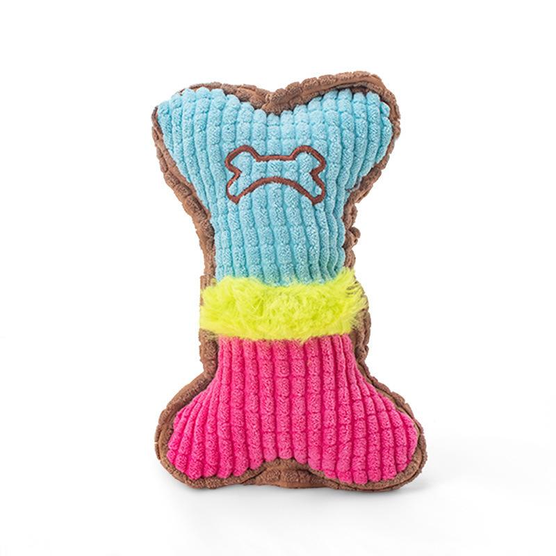 1pc Dog Squeaky Toys Bones Plush Chew Toy for Small Medium Breed Aggressive Chewer Puppy Playing Cleaning Teeth Pet Supplies