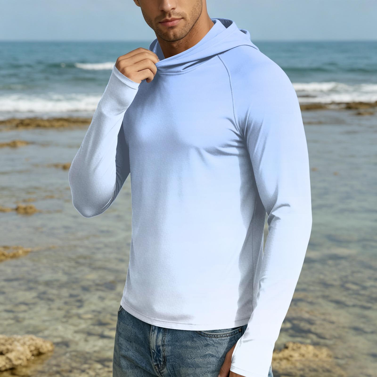 Master key Heren UPF50+ Zonbescherming Hoodie Lichtgewicht Sneldrogend Lange Mouwen Shirt met Capuchon voor Buitenactiviteiten XL