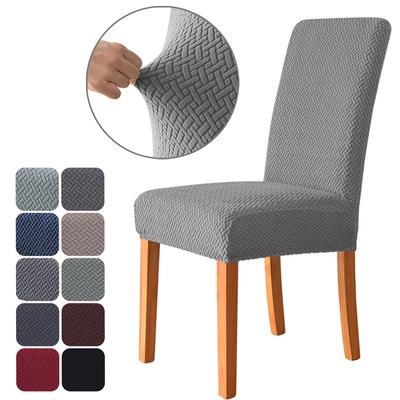 T Jacquard Fabric Potah na židle do jídelny Svatba Hotel Banket Domácí Stretch Spandex Potahy na židle Vysoce elastický sedák