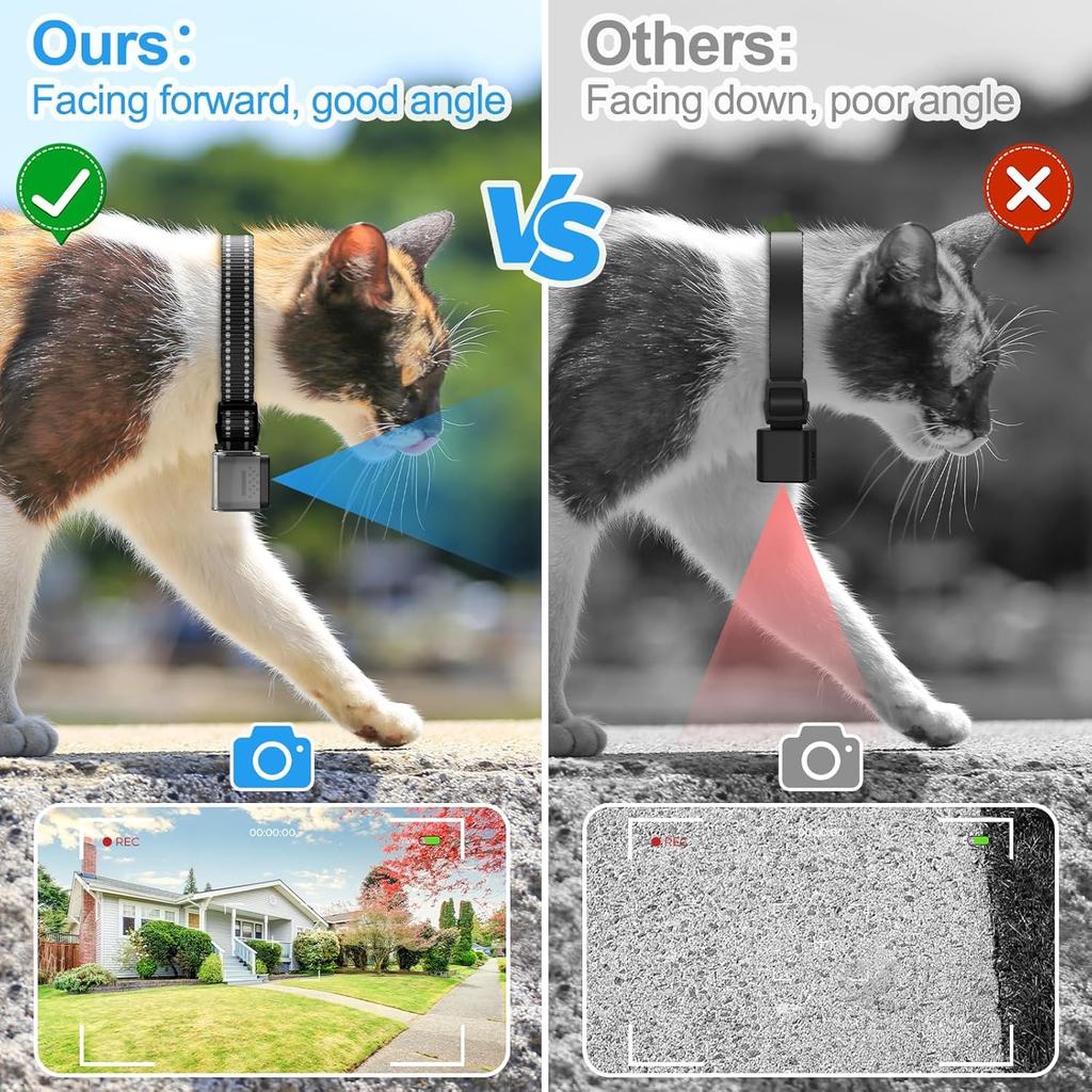 Cat Camera Collar, No WiFi Needed No APP,Cat Collar Camera with Video Record, Body Camera for Cat/Dog Recording,Camera for Cat Collar,Pet Collar