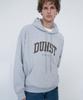 DUNST FOR MEN Unisex Kemer Logolu Kapüşonlu Sweatshirt_Udts6C111_Orta Melanj Gri