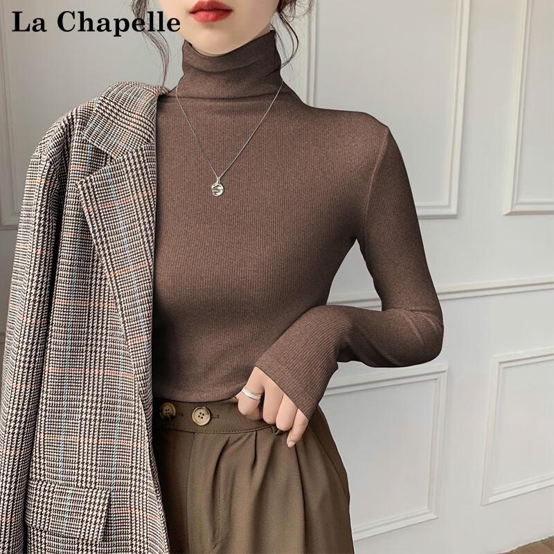

La Chapelle Women s Ribbed High-Neck Slim-Fit Knit Top XL