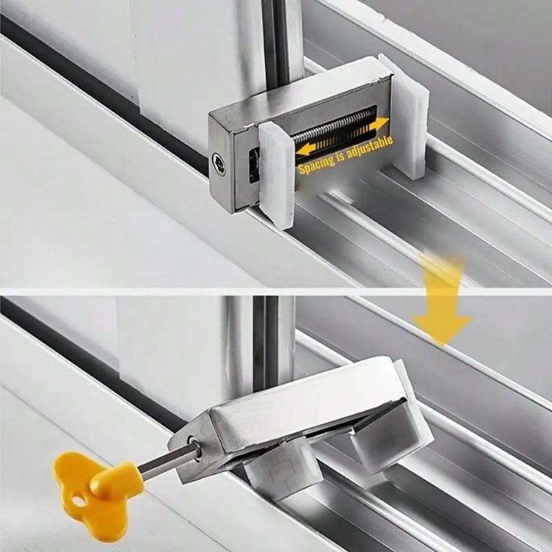 Adjustable Sliding Cabinet Security Lock for Doors and Windows Multifunctional Anti-Theft Protection No Drilling Required