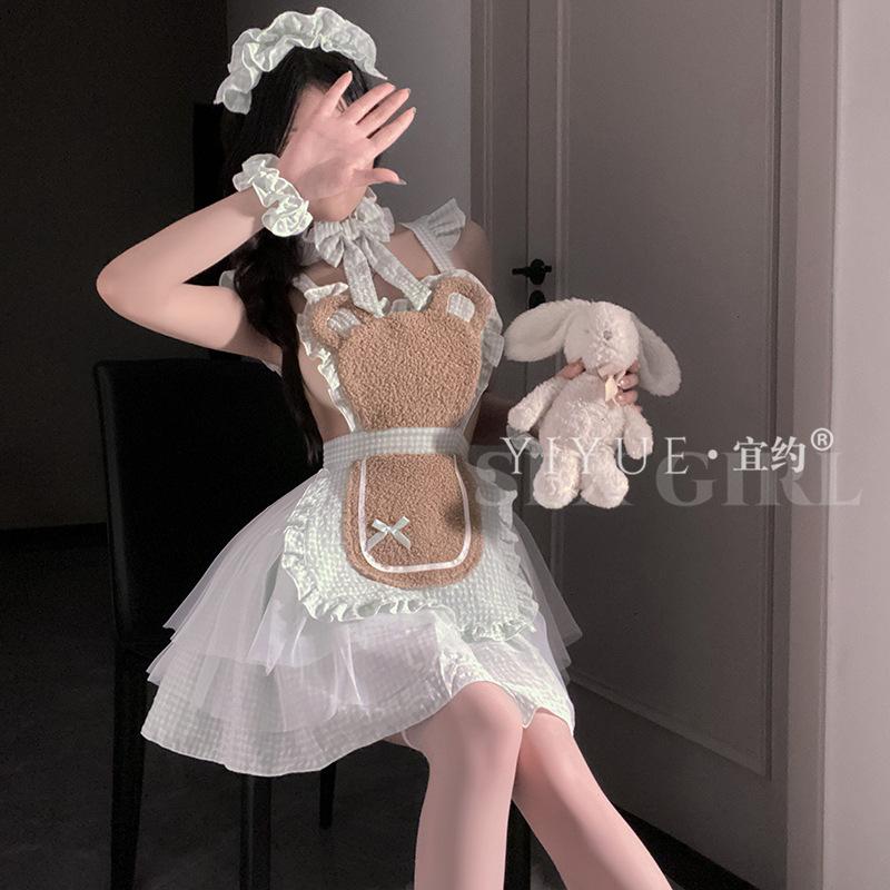 Erotic Underwear, Little Bear Cook, Puffy Skirt Set, Sexy Japanese Uniform, Sweet Maid Dress, Pajamas 1234