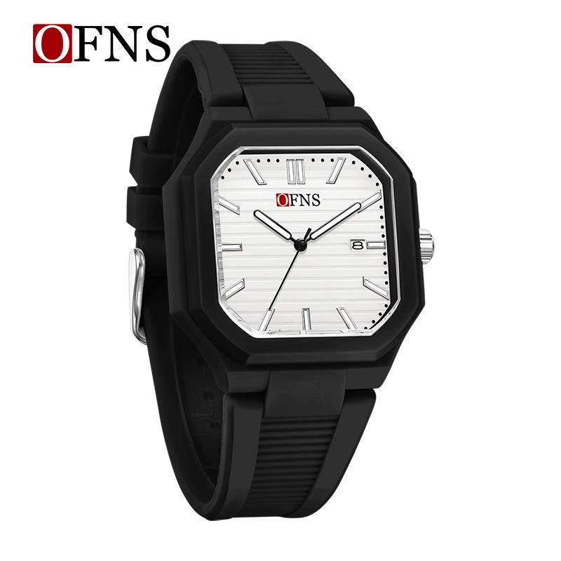 OFNS Quartz Watch: Student Style, Calendar, Square Dial, Arabic Numerals, Luminous, Waterproof, Middle Eastern Bestseller