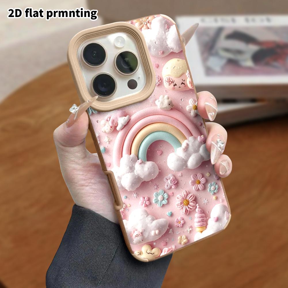 Phone Case: Lambskin 2D Flat Samsung Galaxy A34 A35 M05 M06 S20 S22 S21 FE Plus 5G Protective Case, Handmade Rainbow, Christmas and Halloween Gift