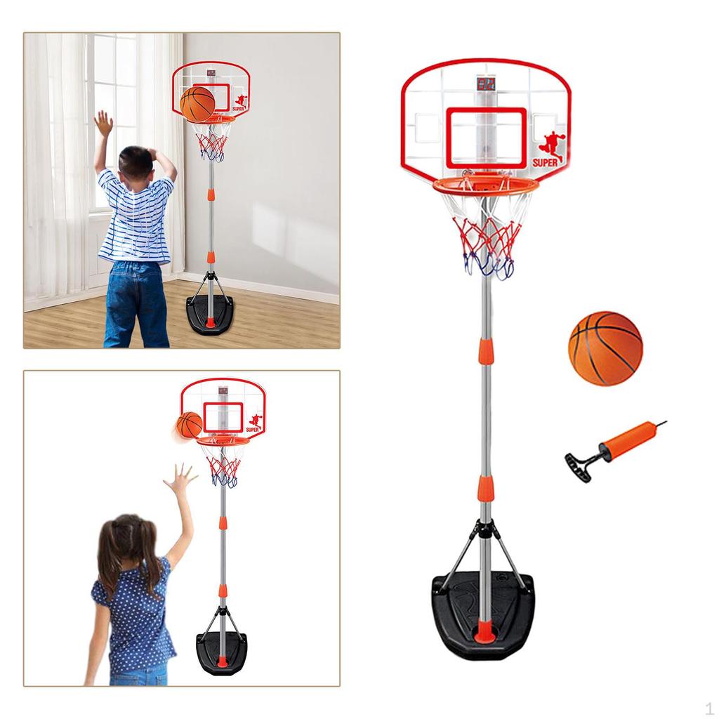 Kids Basketball Hoop and Stand Electronic Scoring Height Adjustable with Cheers Lights Game