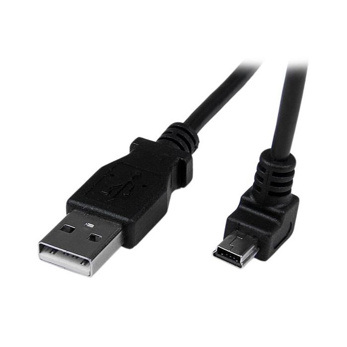 STARTECH 90° Down Angled Mini USB-A To Mini B Cable - 2m - Double Shielded - 90 Degree Connector