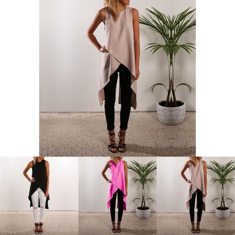 Damen Rmellos Longshirt Sommer Westen Tank Bluse Hemd Shirt Tunika Oberteil Top In Premium Quality For Effortless Versatility And Timeless Style