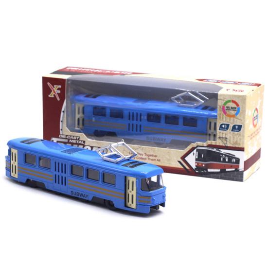 Classic Train Tram Diecast Pull Back Model with LED Music Developmental Kids Toy