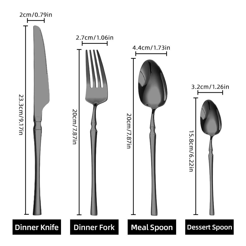 24 Piece Stainless Steel Utensils Set Include Forks Knives Spoons Silverware Set for 4 Mirror Polished Tableware