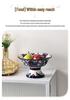 Ceramic High-Footed Fruit Bowl - Luxurious New Home Decor for 2025 Living Room Coffee Table.
