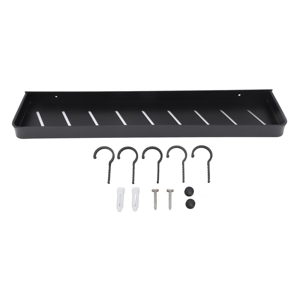 Shower Caddy Wall Mount Shelf with Hooks Space Aluminium Large Capacity Versatile Shower Organizer for Bathroom Toilet