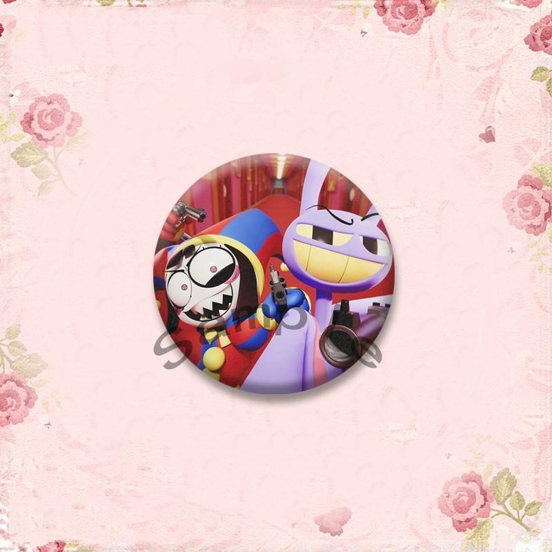 Anime Role Jax Gangle Ragatha Round Brooch Cartoon Figure Lapel Badges Custom Soft Button Pin Bag Jewelry Accessories XMAS Gifts