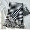 Qiandongge Scarf Women's Autumn and Winter New Double-sided Imitation Cashmere Plaid Shawl Warm and Thickened Scarf