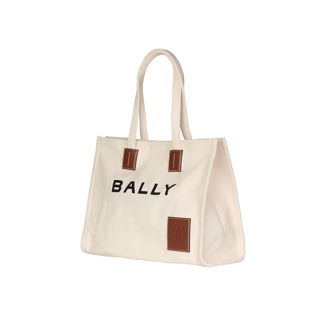 Bally Akelei Letter Logo Canvas Tote Bag Shopping Bag Shoulder Handbag Women Tote White 6307809