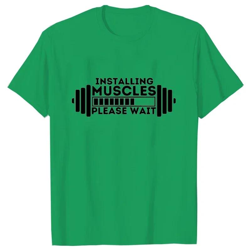 2023 Sommer T-Shirt für Herren Top Mode Harajuku Streetwear Herren Damen T-Shirts T-Shirts Muskeln aufbauen Bitte warten Y2K Tops