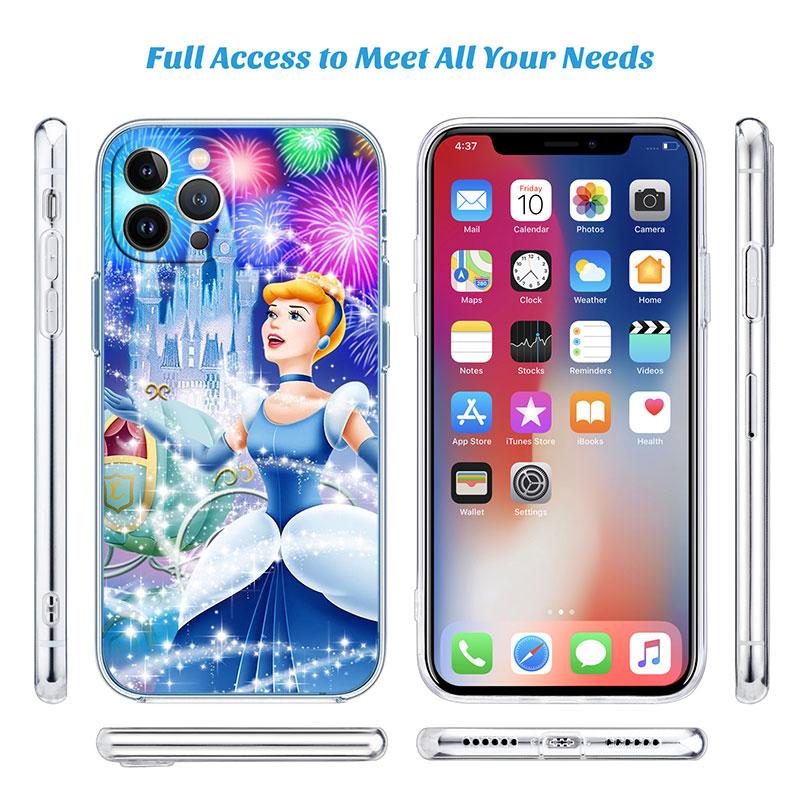Cinderella Transparent Phone Case for Motorola Moto G7 G8 G9 G84 G85 G73 G24 G15 Z2 Play Power Plus