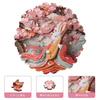 Delobil Jigsaw Puzzle Wooden 5MM Thick Pink Rabbit Irregular Pieces No Glue Needed