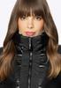 Manteau d'hiver matelassé pour femme Wittchen en matériaux combinés avec capuche, Nylon Noir