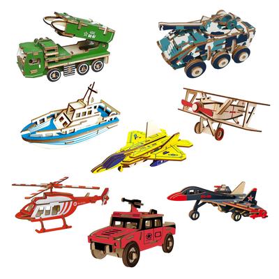 Felimoa Wooden 3D Puzzle Craft Kit - Vehicles - Boys' Set of 8