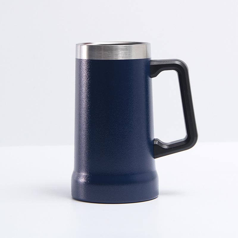 Stainless Steel 24oz Beer Mug with Handle - Large Capacity, Portable, Vacuum Insulated 700 ml