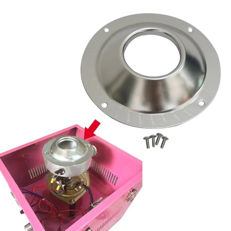 Couvercle de tête chauffante pour machine à barbe à papa en acier inoxydable, pièce de rechange texturée métal pour machine à barbe à papa, pour événements et restauration