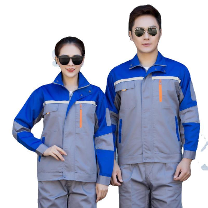 Herr Långärmad Polyester Bomull Arbetsklädesset – Vår/Höst Arbetsskyddsdräkt för Svetsning & Mekaniska Uppgifter