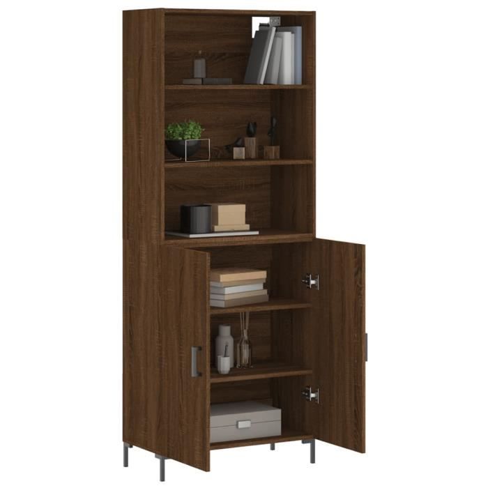 VidaXL Highboard Brown Oak 69.5x34x180 Cm Engineered Wood 3189260
