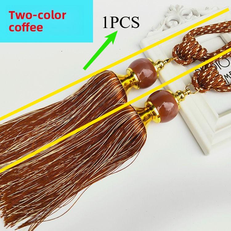 Curtain Jade Ball Tieback: Tassel-adorned, Elegant Jade accents.Elevate Living Rooms—chic,durable,adds Luxury To Your Curtains.