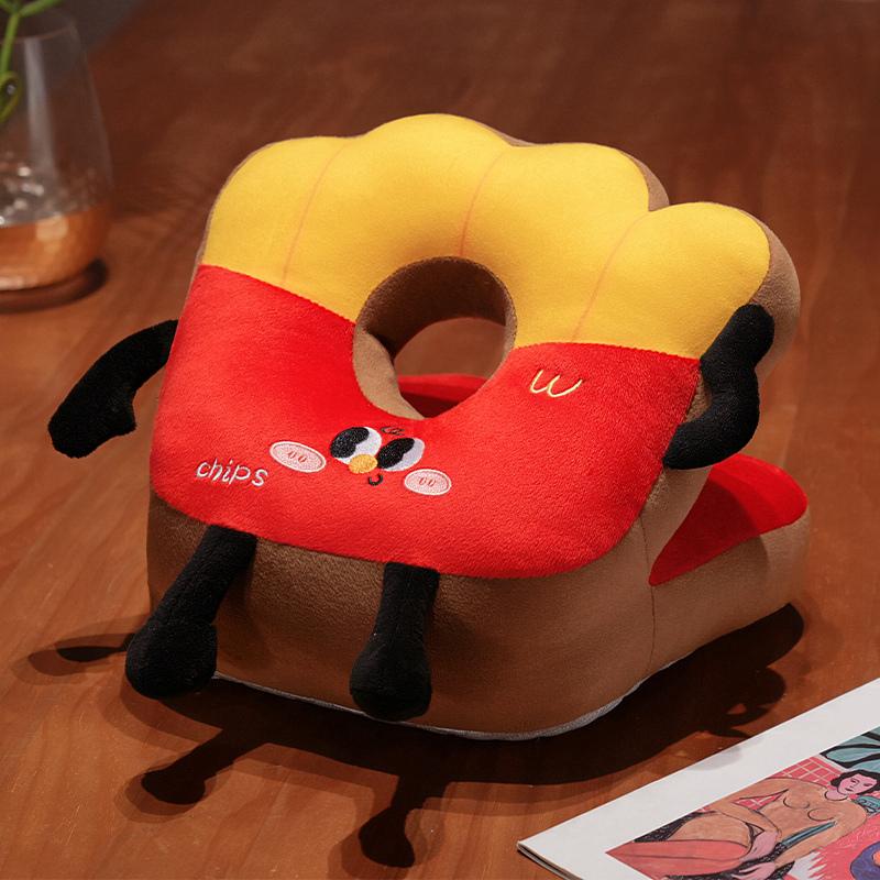 Hamburger Chips Knuffel Kawaii Slaapkussen Cartoon Kussen Voor Kantoorstoel Taille Rugleuning Kussen Bank Huisdecoratie Kinder Cadeaus