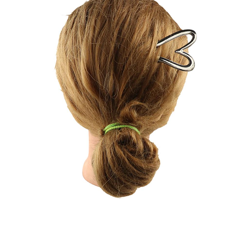 Headwear U-shaped Hair Stick Zinc Zinc Alloy Love Heart Hair Stick Fashion Metal Hairpin  Daily