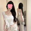Damen Figurbetontes Französisches Spitzen-Camisole-Trägertop mit einer Schulter - Sexy Sommer-Netz-Off-the-Shoulder-Stil