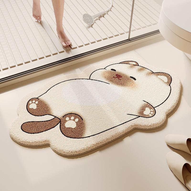 Cute Entrance Door Mat Bathroom Anti Slip Carpet Dirt Resistant and Wear-resistant Foot Pad