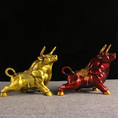 Ornamenti in Ottone Decorazione Soggiorno Toro Ufficio Apertura Attività Regalo Buona Fortuna Testa di Toro Rialzata