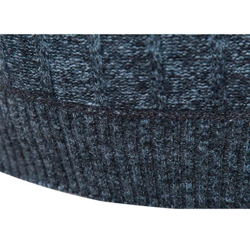 New Men's Sweater, High Street Pile, Pile Collar Pullover, Knit, Solid Color Base Layer