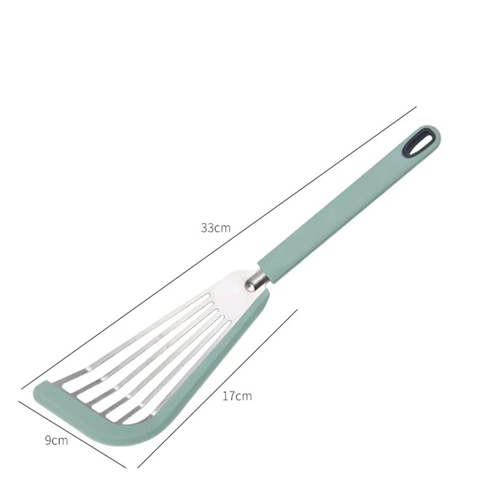 

Кухонная лопатка для жарки рыбы, силиконовая, термостойкая, из нержавеющей стали, подходит для жарки яиц, стейков, рыбы, сковороды с антипригарным покрытием зелёный