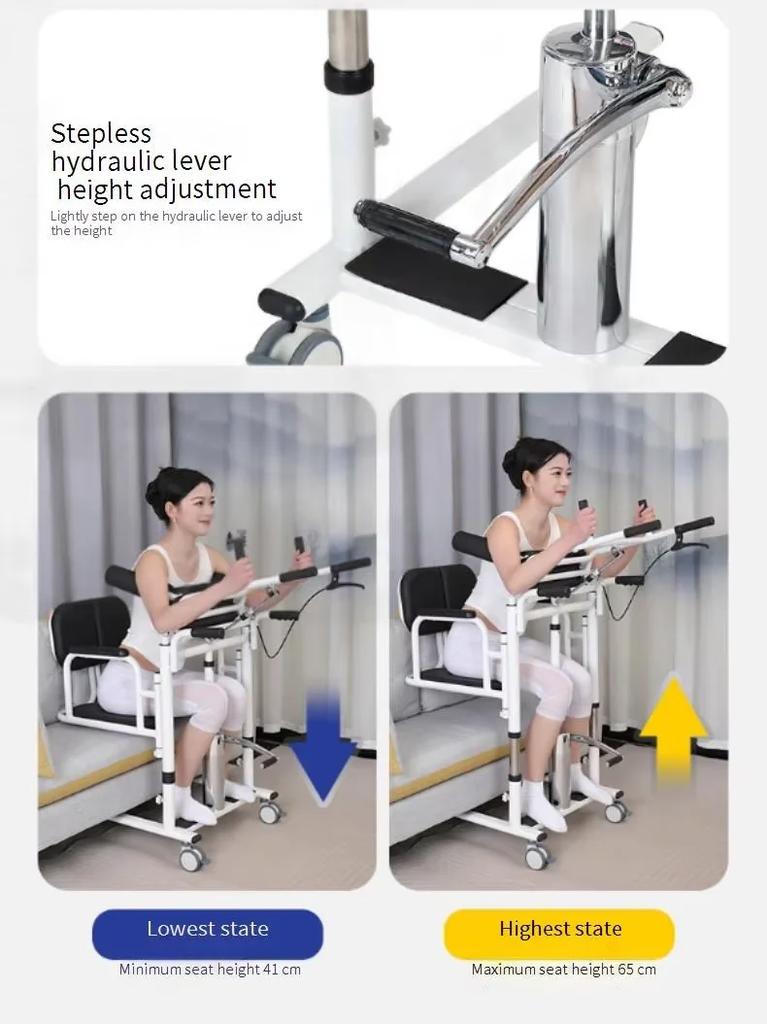 Multifunktionale Toilettenstuhl für ältere Menschen Patientenhebe-Transferstuhl Hebe-Transferstuhl für ältere Menschen