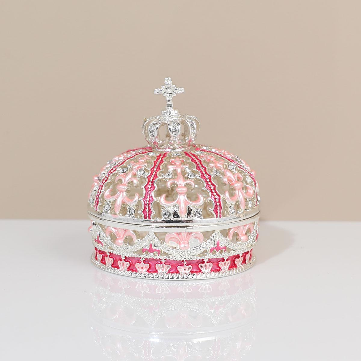 European Creative Jewelry Box Crown Ring Holder Wedding Proposal Gift for Women Earrings Necklace Storage