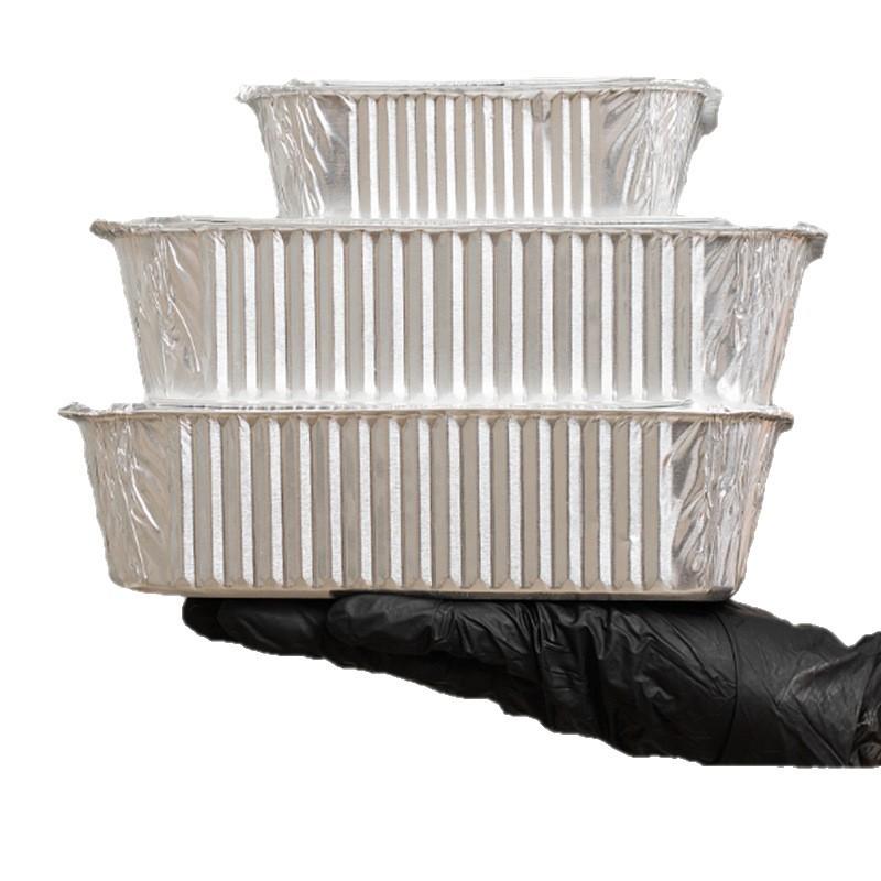 5pc Aluminum Foil Containers Disposable Food Storage Trays Rectangular 1950ml Capacity Oven Safe Takeout Pans Without Lids